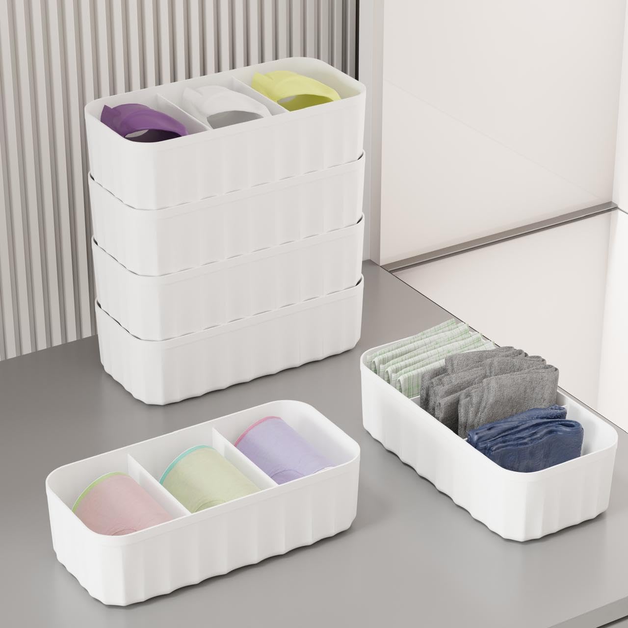 Foldable Wardrobe Organizer Boxes for Clothes, Socks and Accessories.