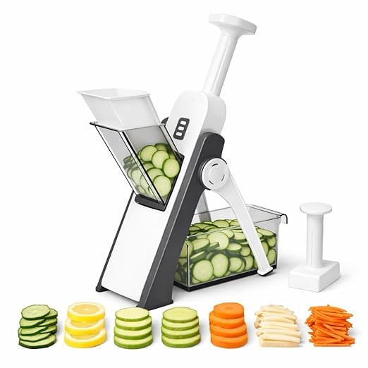 Multifunction Vegetable Slicer and Chopper with Stainless Steel Blades