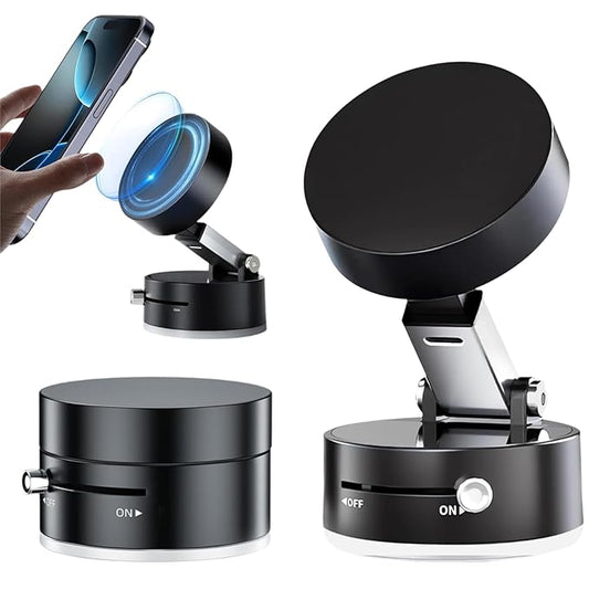 360° Magnetic Vacuum Phone Mount for Car Dashboard, Desk & Home