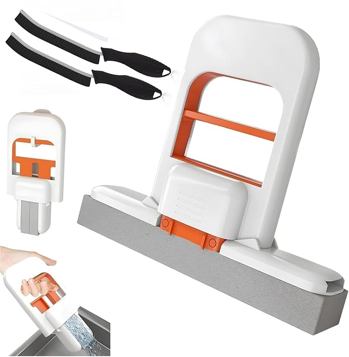 Portable Self-Squeeze Sponge Mop with Absorbent Cleaning Head.