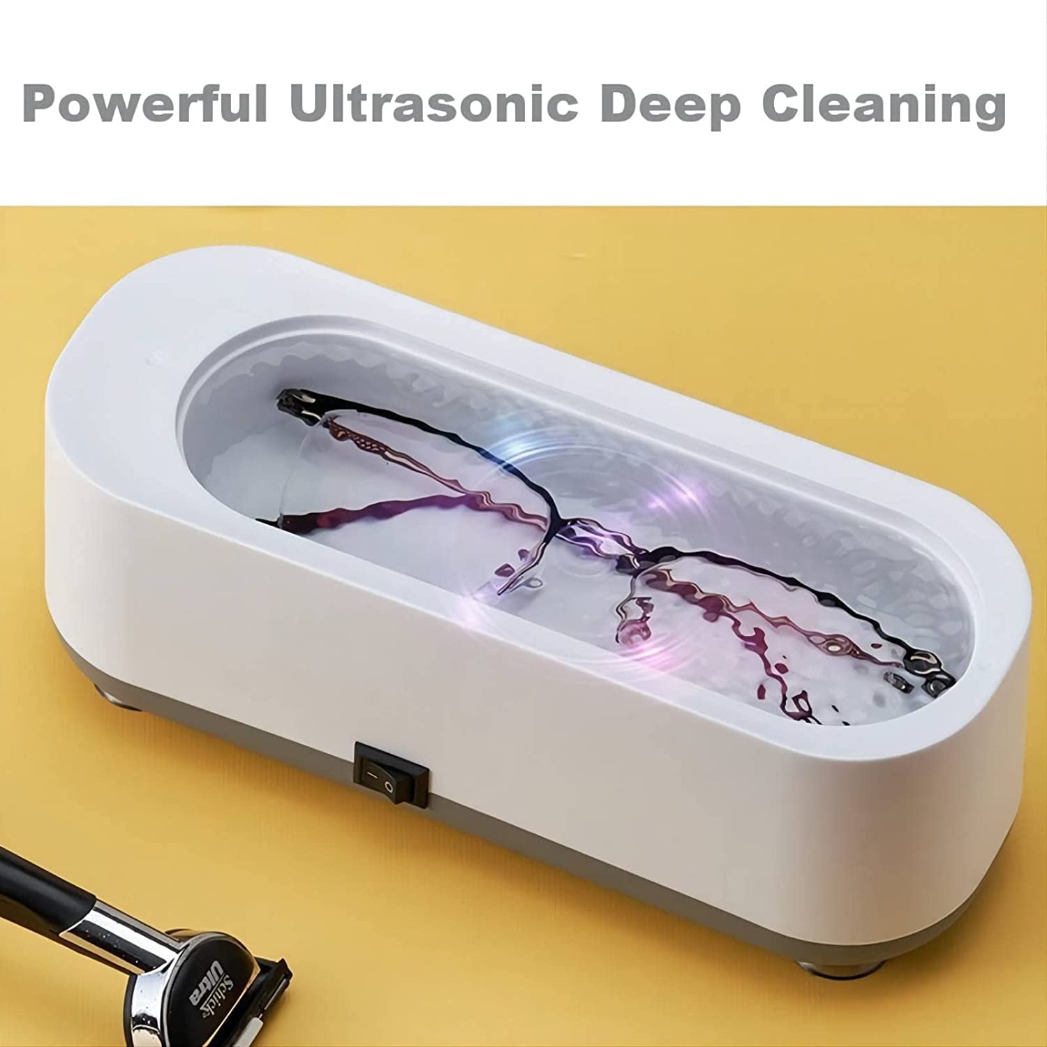 Compact Ultrasonic Cleaning Machine for Rings, Watches and Eyewear.